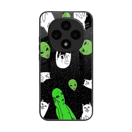 Space Kitty back phone cover | glass case for oppo f31 pro 5g
