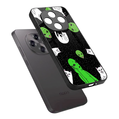 Space Kitty sleek oppo f31 pro 5g cover with tempered glass back and TPU edges