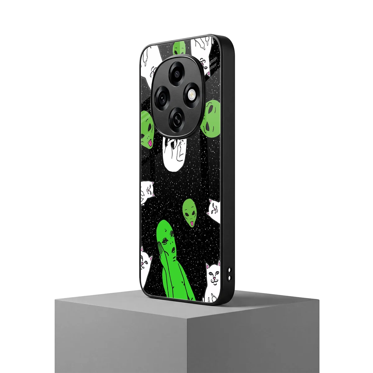 Space Kitty oppo f31 pro 5g mobile cover | shockproof glass phone case