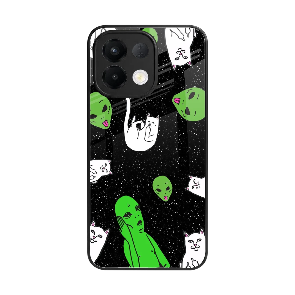 Space Kitty back phone cover | glass case for oppo k13 5g