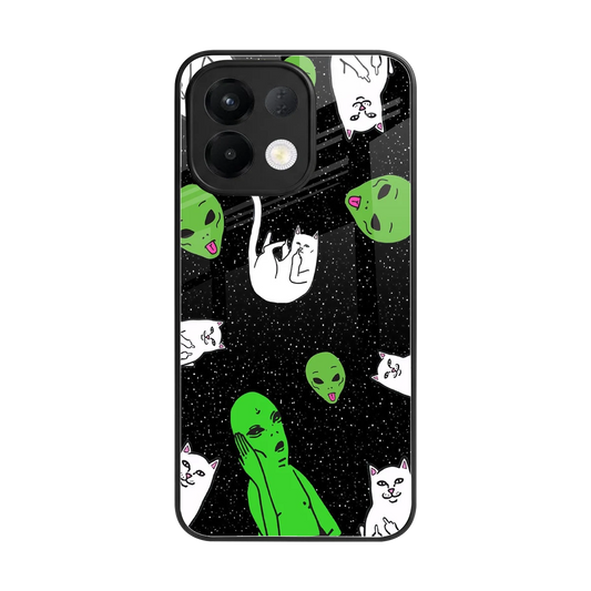 Space Kitty back phone cover | glass case for oppo k13 5g