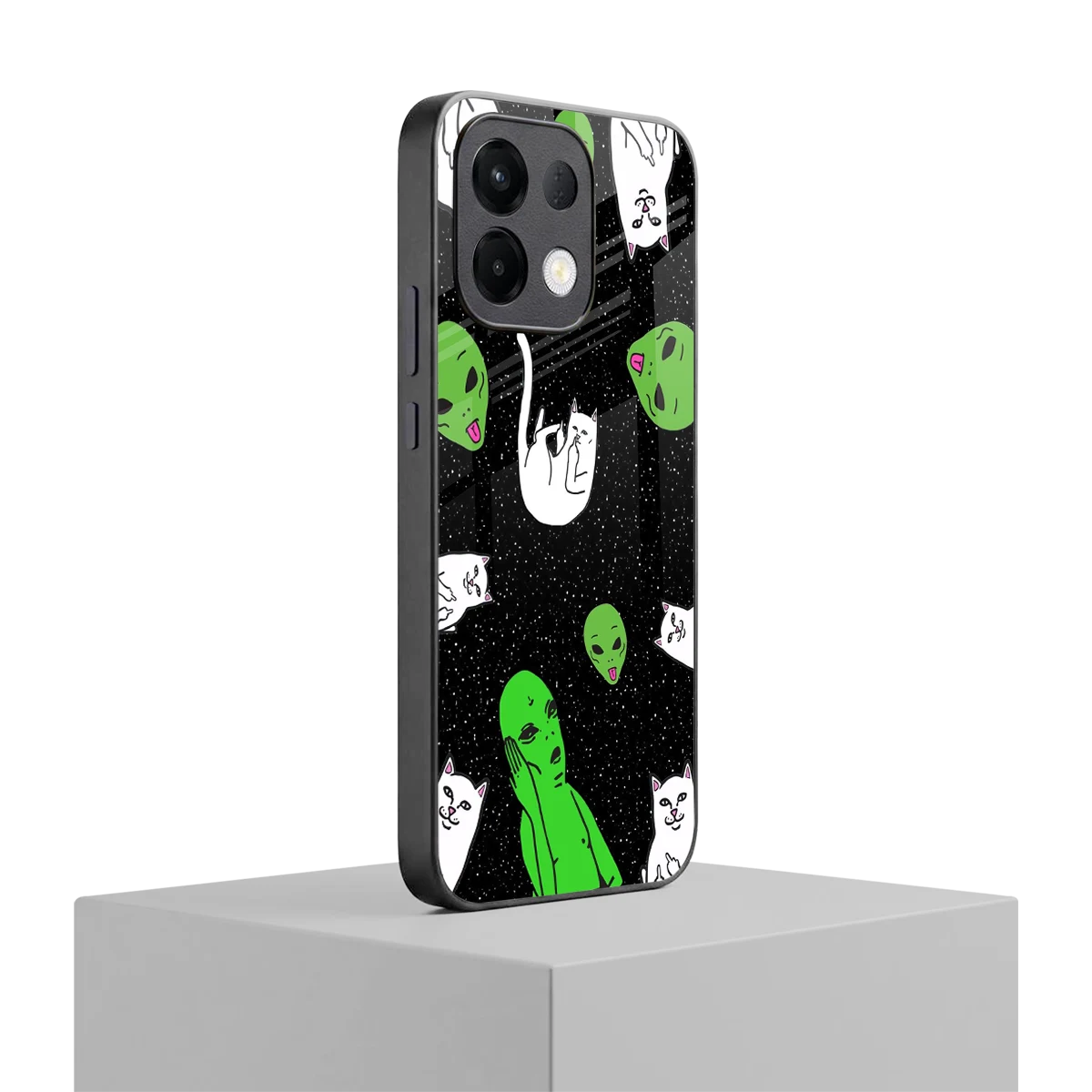 Space Kitty oppo k13 5g mobile cover | shockproof glass phone case