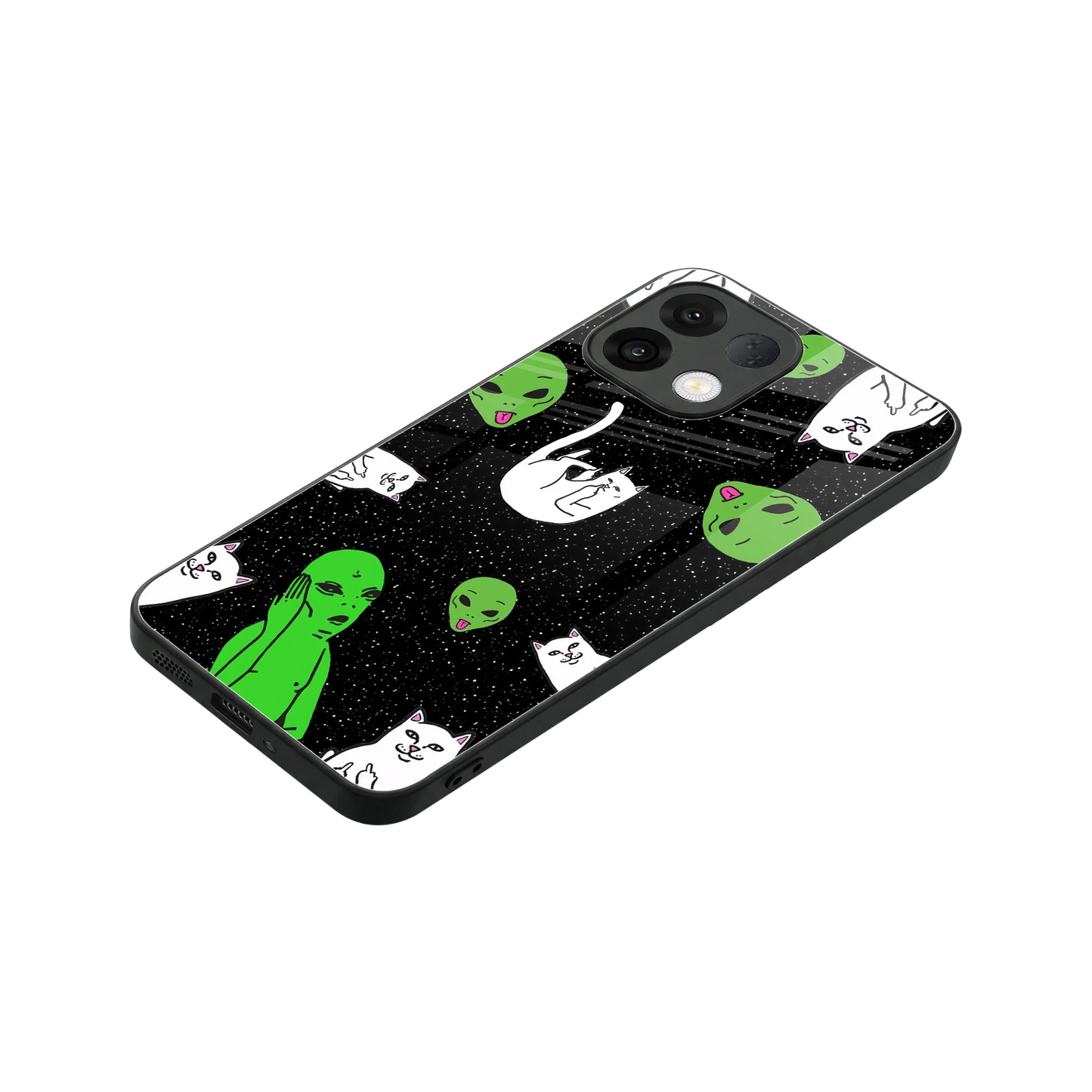 Space Kitty stylish phone case for oppo k13 5g | glossy glass and slim fit