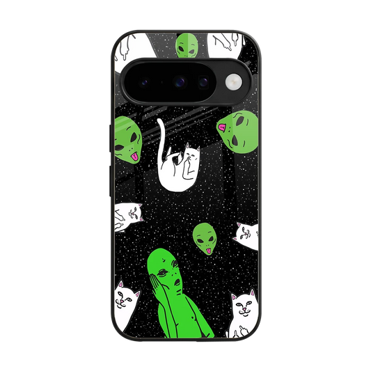 Space Kitty back phone cover | glass case for google pixel 10