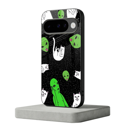 Space Kitty google pixel 10 mobile cover | shockproof glass phone case