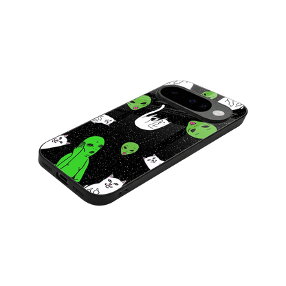 Space Kitty stylish phone case for google pixel 10 | glossy glass and slim fit