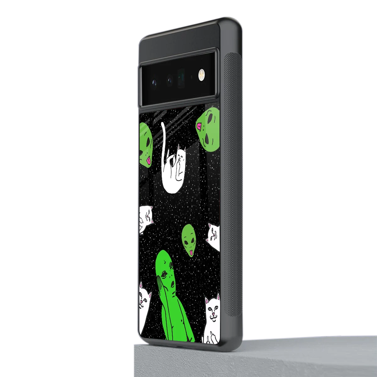 Space Kitty stylish phone case for google pixel 6 pro | glossy glass and slim fit