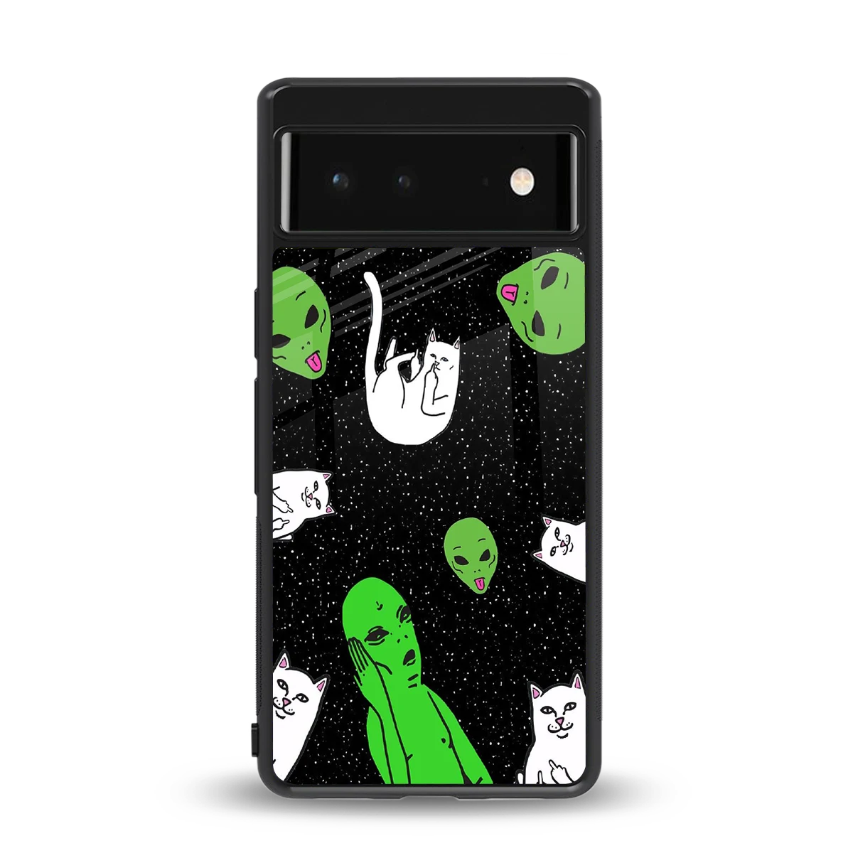 Space Kitty back phone cover | glass case for google pixel 6a