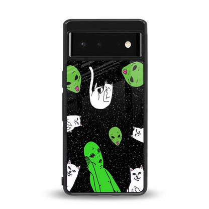 Space Kitty back phone cover | glass case for google pixel 6a