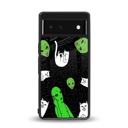 Space Kitty back phone cover | glass case for google pixel 6a