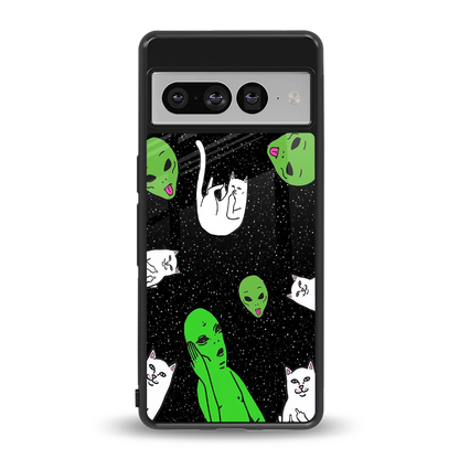 Space Kitty back phone cover | glass case for google pixel 7 pro