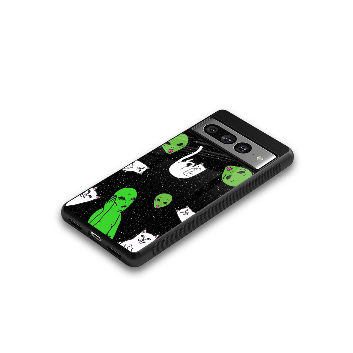 Space Kitty google pixel 7 pro mobile cover | shockproof glass phone case