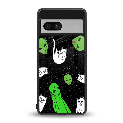 Space Kitty back phone cover | glass case for google pixel 7a