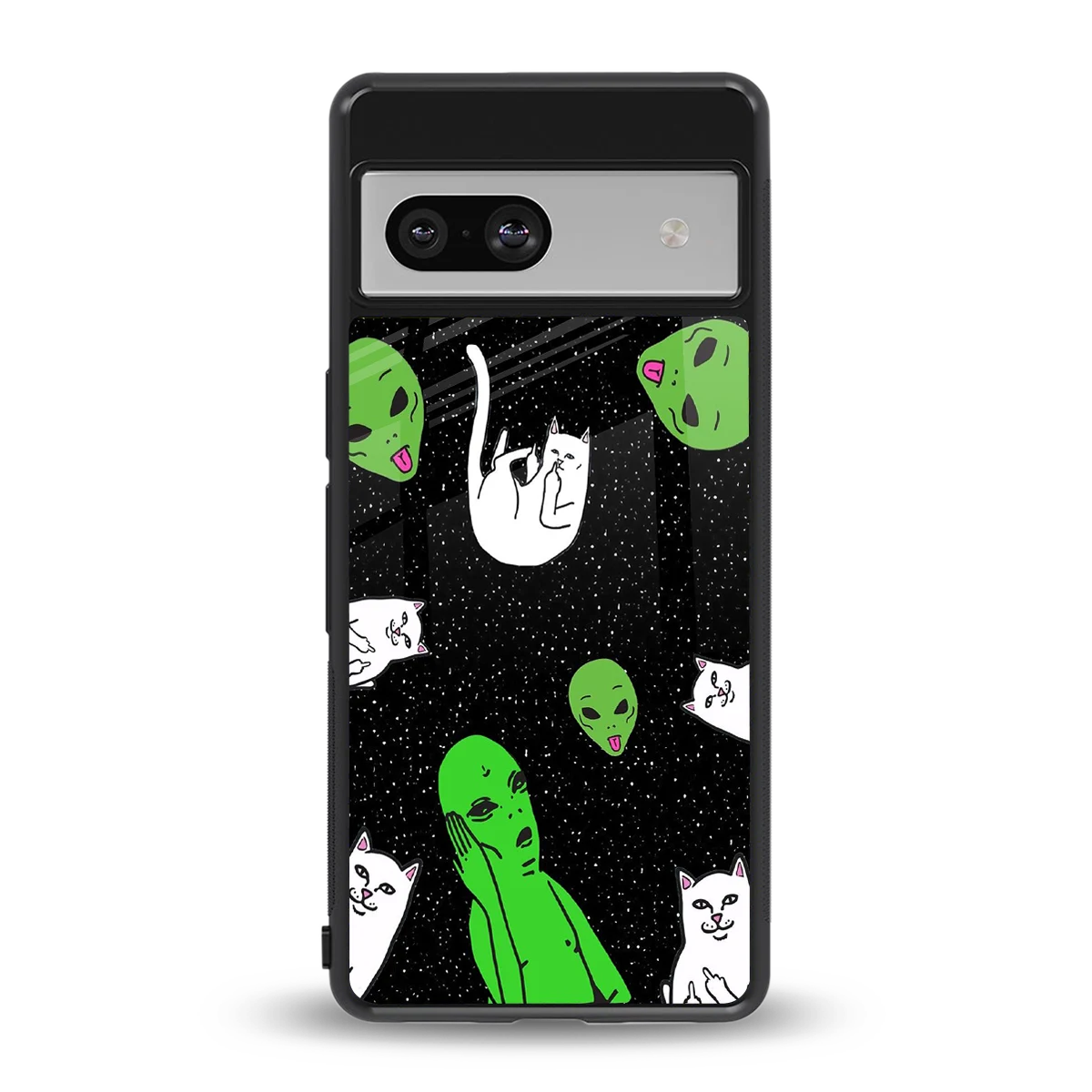 Space Kitty back phone cover | glass case for google pixel 7