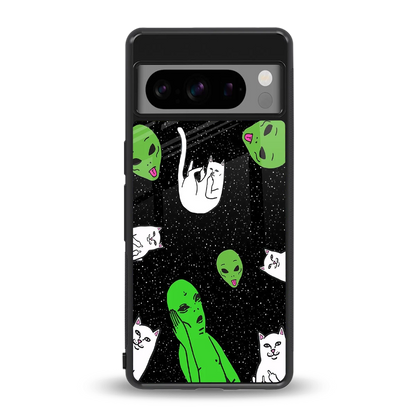 Space Kitty back phone cover | glass case for google pixel 8 pro