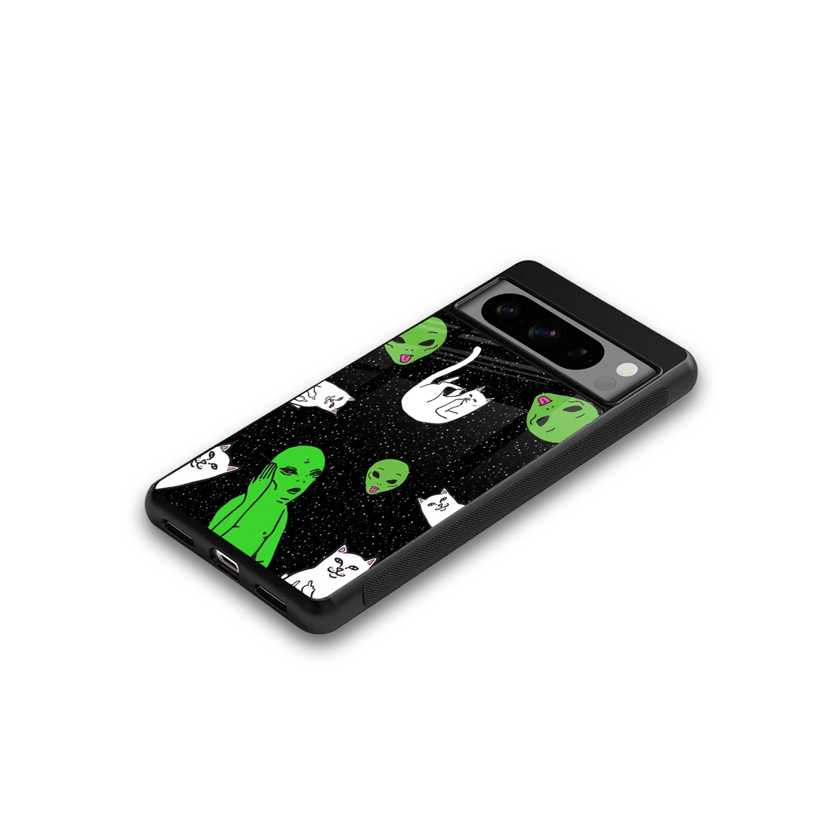 Space Kitty google pixel 8 pro mobile cover | shockproof glass phone case