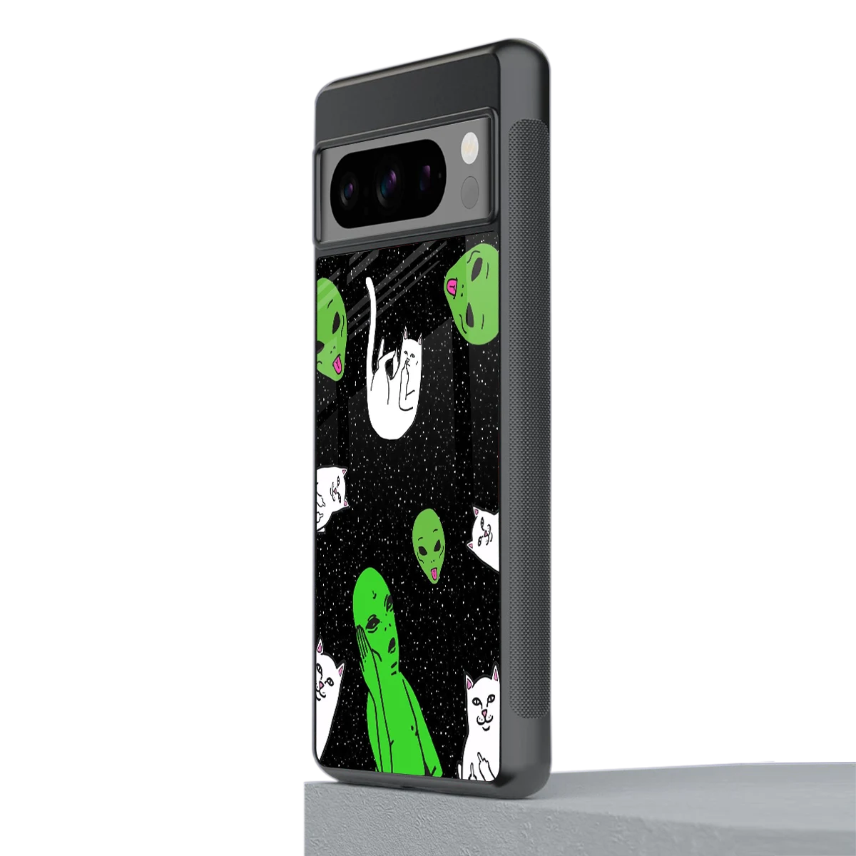 Space Kitty stylish phone case for google pixel 8 pro | glossy glass and slim fit