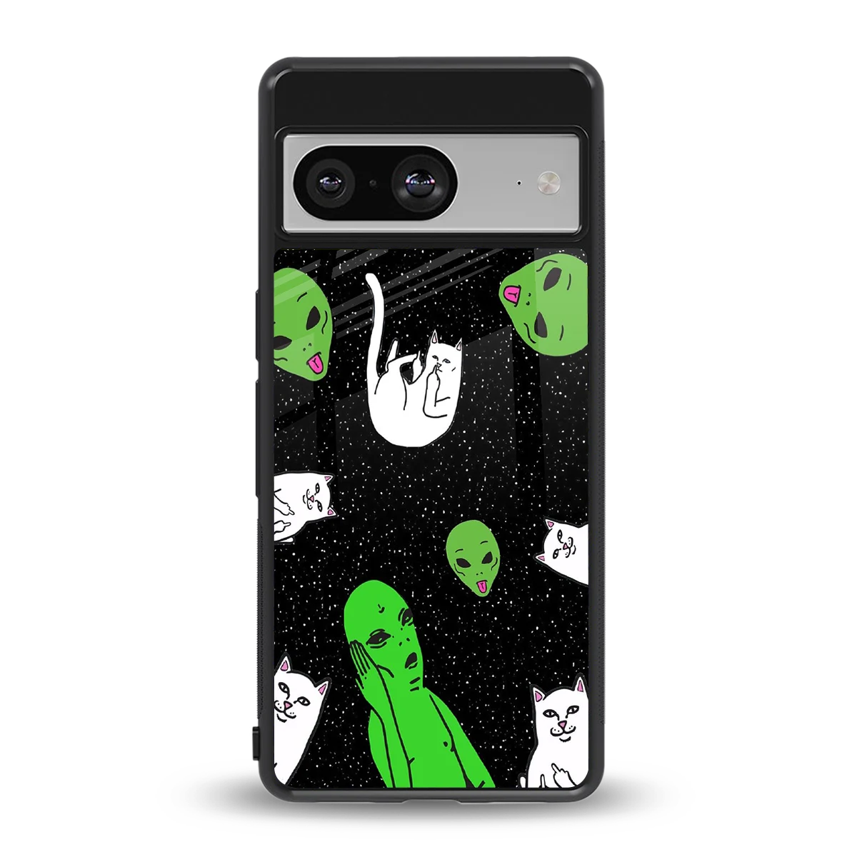 Space Kitty back phone cover | glass case for google pixel 8