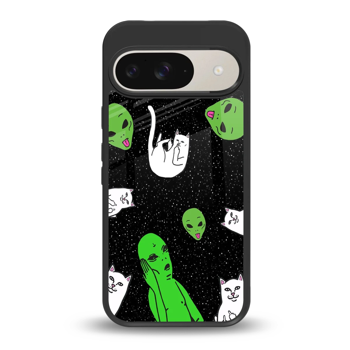 Space Kitty back phone cover | glass case for google pixel 9
