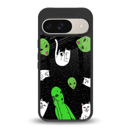 Space Kitty back phone cover | glass case for google pixel 9