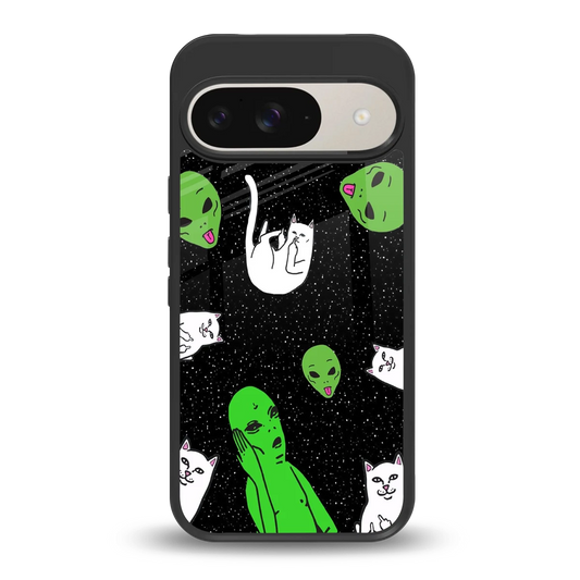 Space Kitty back phone cover | glass case for google pixel 9