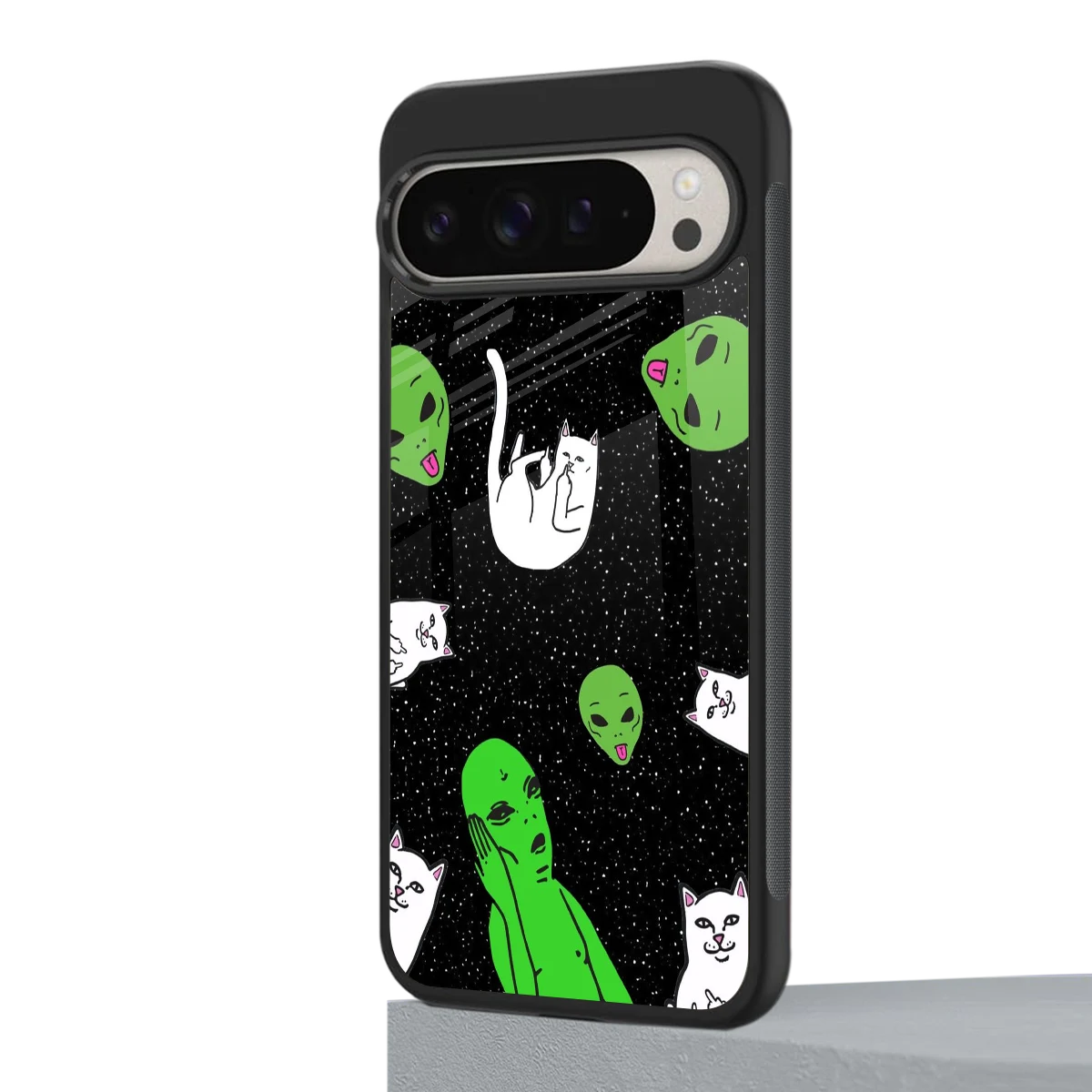 Space Kitty google pixel 9 pro mobile cover | shockproof glass phone case