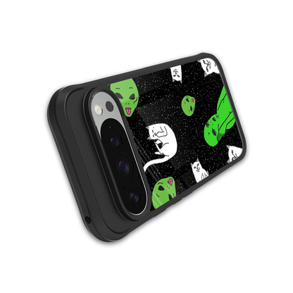 Space Kitty stylish phone case for google pixel 9 pro | glossy glass and slim fit