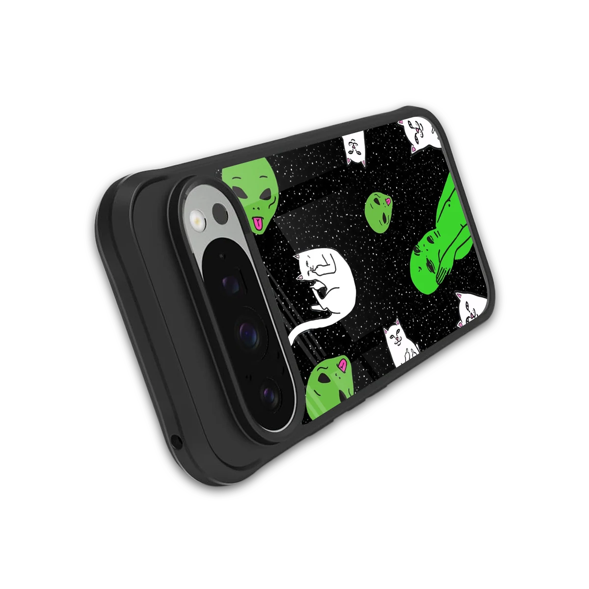 Space Kitty stylish phone case for google pixel 9 pro xl | glossy glass and slim fit