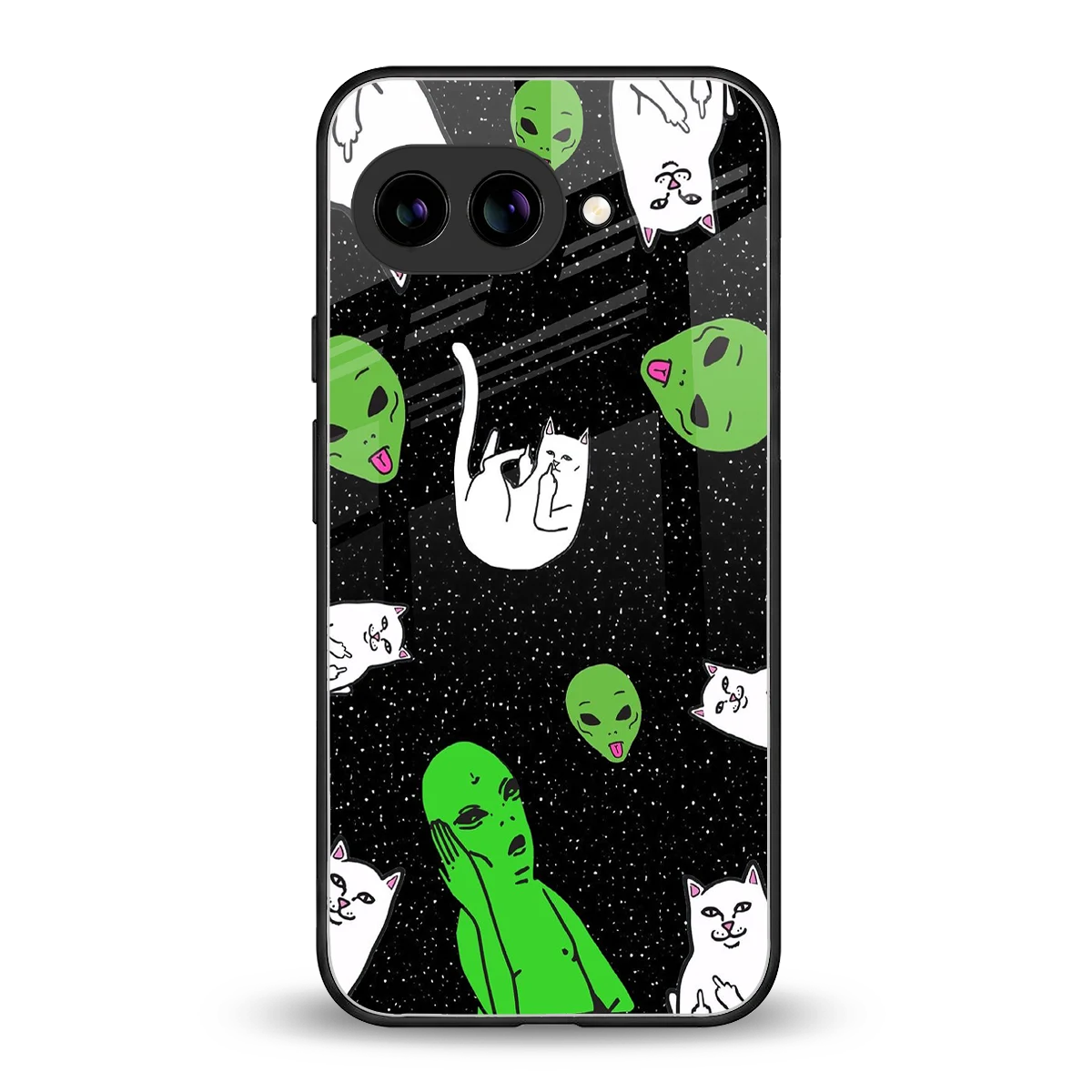 Space Kitty back phone cover | glass case for google pixel 10a