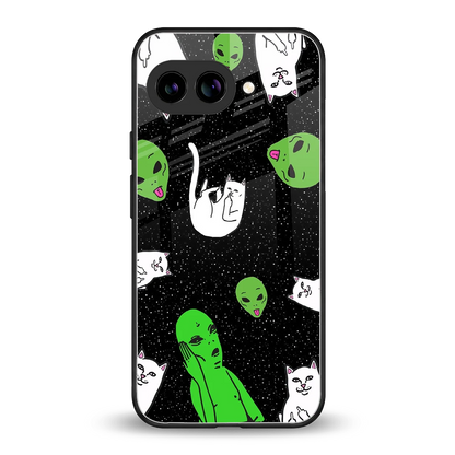 Space Kitty back phone cover | glass case for google pixel 10a