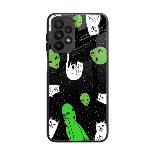 Space Kitty back phone cover | glass case for samsung galaxy a23