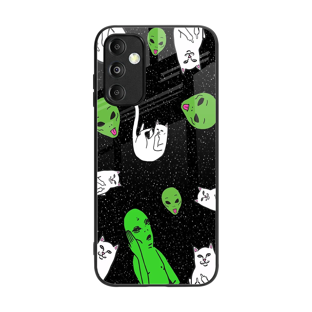 Space Kitty back phone cover | glass case for samsung galaxy m14 5g
