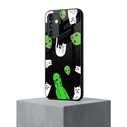 Space Kitty samsung galaxy m14 5g mobile cover | shockproof glass phone case