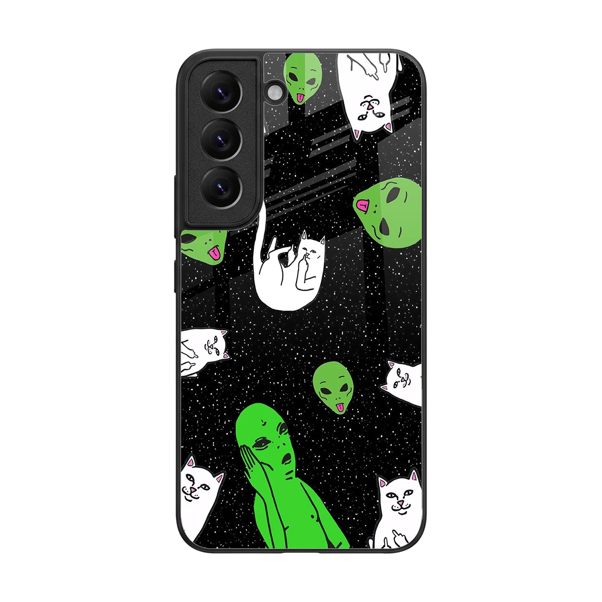Space Kitty back phone cover | glass case for samsung galaxy s22