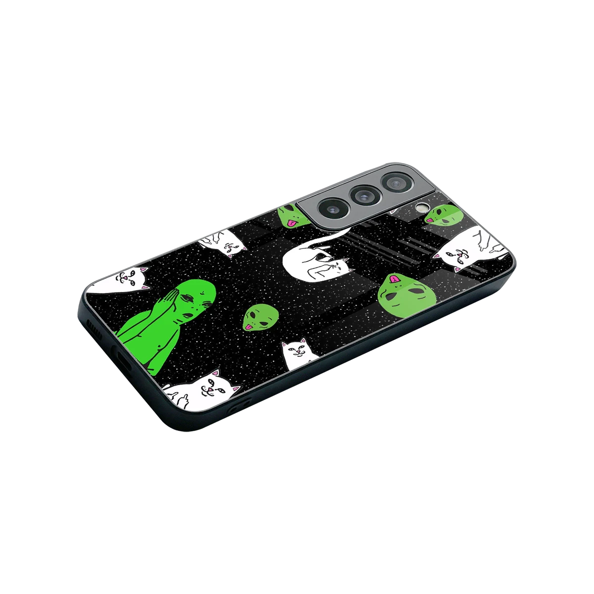 Space Kitty stylish phone case for samsung galaxy s22 | glossy glass and slim fit