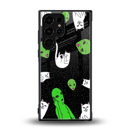 Space Kitty back phone cover | glass case for samsung galaxy s24 ultra