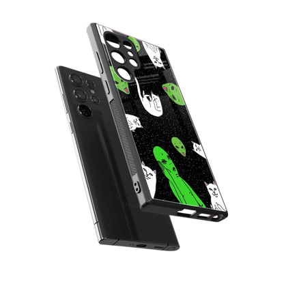 Space Kitty sleek samsung galaxy s24 ultra cover with tempered glass back and TPU edges