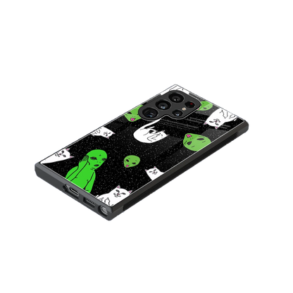 Space Kitty stylish phone case for samsung galaxy s24 ultra | glossy glass and slim fit