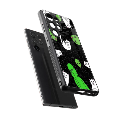 Space Kitty sleek samsung galaxy s25 ultra cover with tempered glass back and TPU edges