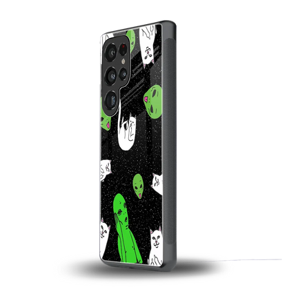 Space Kitty samsung galaxy s25 ultra mobile cover | shockproof glass phone case