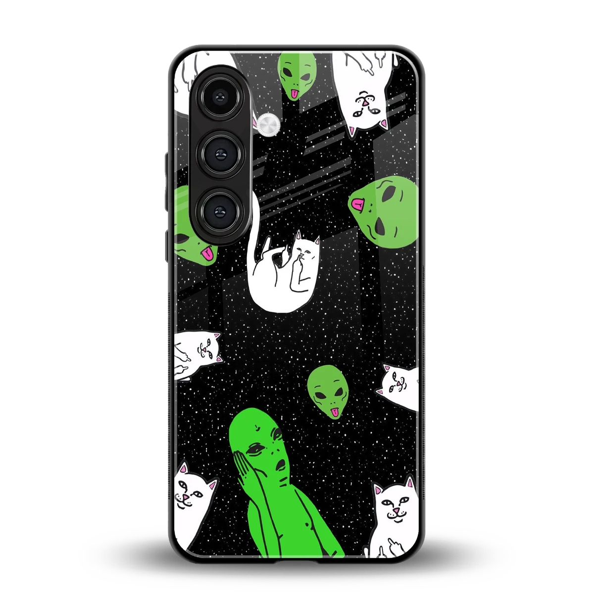 Space Kitty back phone cover | glass case for samsung galaxy s24