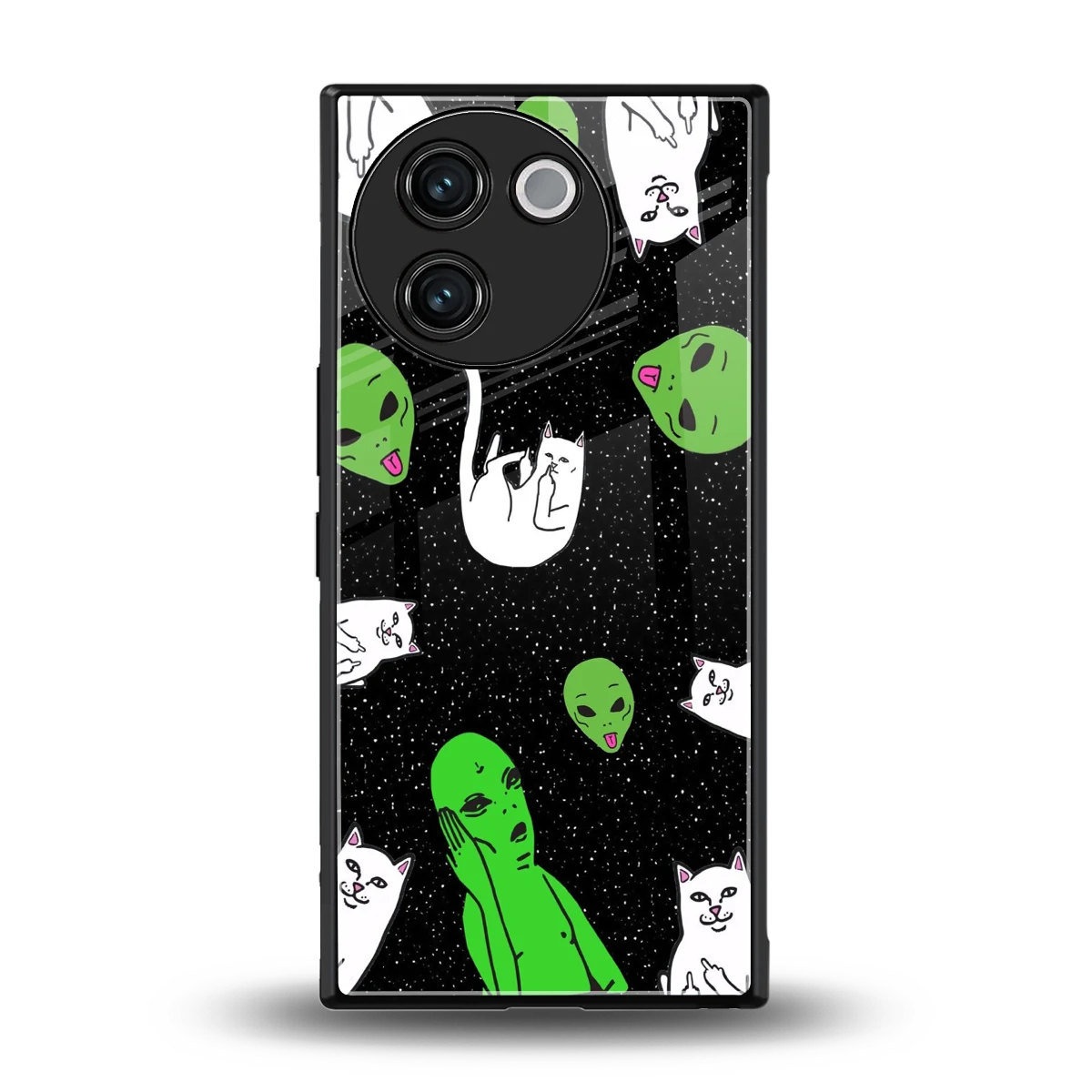 Space Kitty back phone cover | glass case for vivo v30e