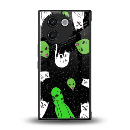 Space Kitty back phone cover | glass case for vivo v30e