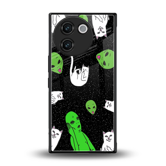 Space Kitty back phone cover | glass case for vivo v30e