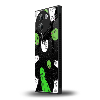 Space Kitty vivo v30e mobile cover | shockproof glass phone case