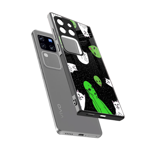 Space Kitty sleekvivo v30 pro cover with tempered glass back and TPU edges