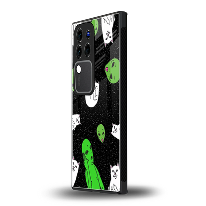 Space Kittyvivo v30 pro mobile cover | shockproof glass phone case