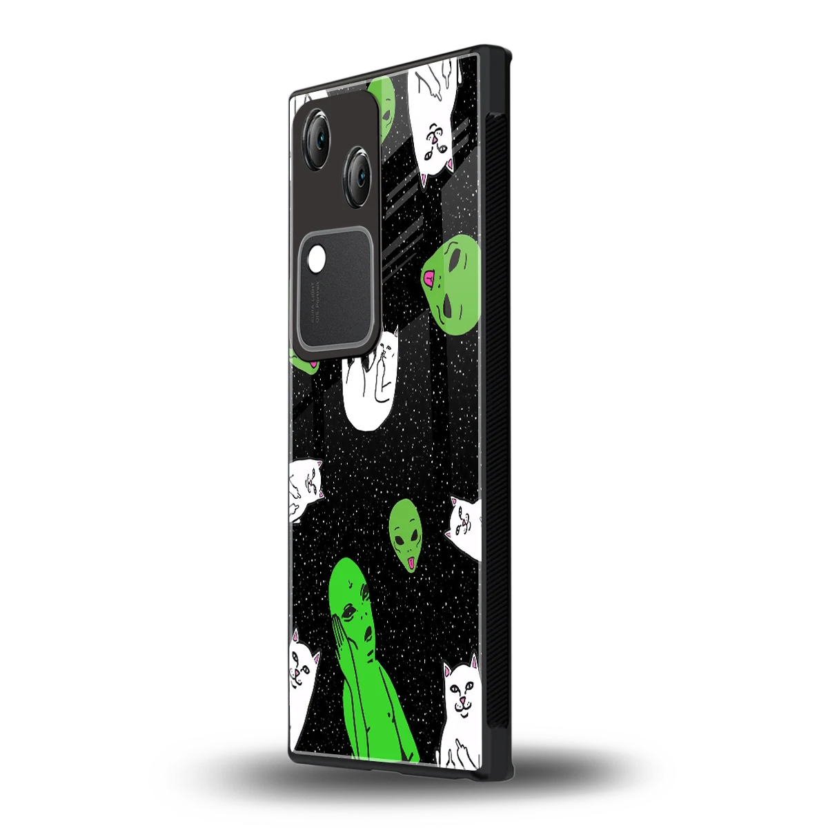 Space Kitty vivo v30 mobile cover | shockproof glass phone case