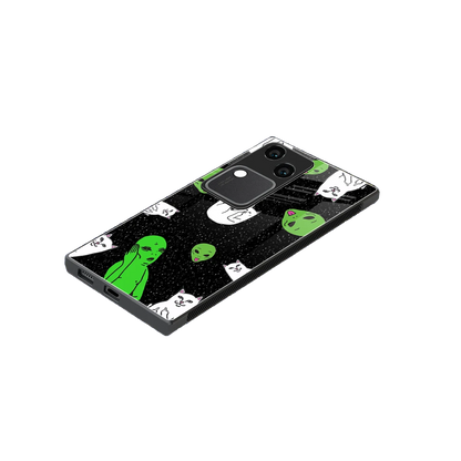 Space Kitty stylish phone case for vivo v30 | glossy glass and slim fit