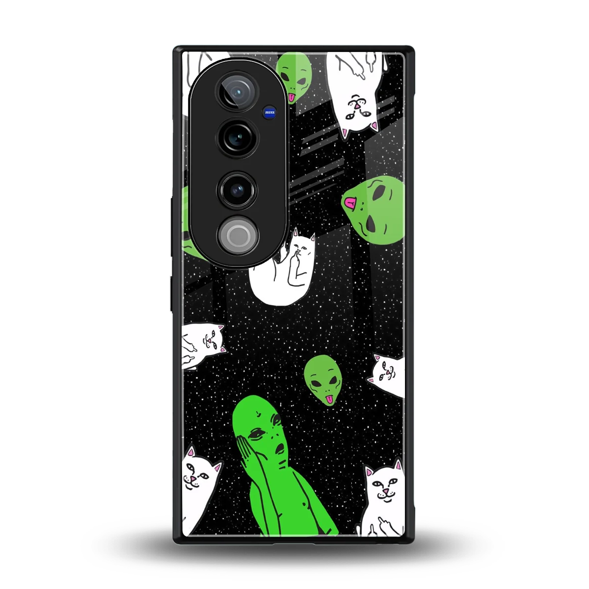 Space Kitty back phone cover | glass case for vivo v40 pro